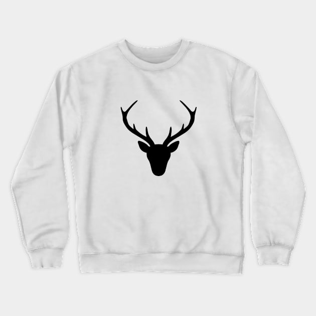 stag antler silhouette hunting hunter gift Crewneck Sweatshirt by FrauK